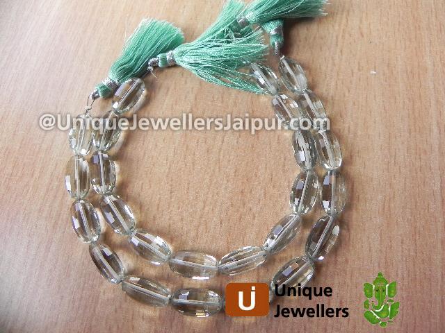 Green Amethyst Faceted Oval Beads